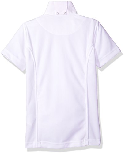 TuffRider Girl's Kirby Kwik Dry Short Sleeve Show Shirt, White/White, Small
