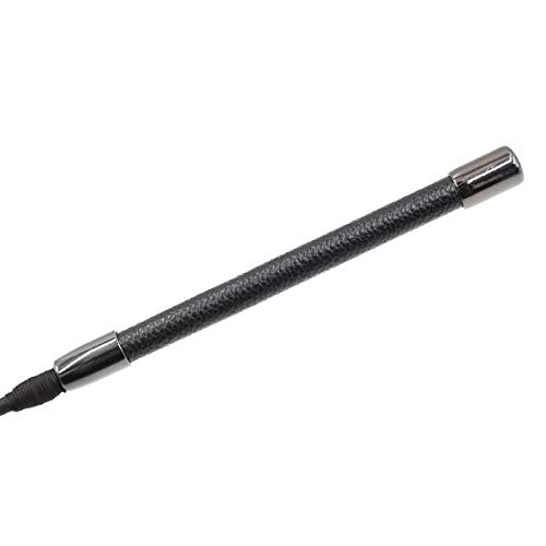 18" Real Riding Crop Whip Genuine Leather Top for Equestrian Sports Black