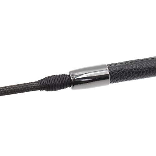 18" Real Riding Crop Whip Genuine Leather Top for Equestrian Sports Black
