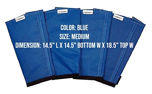 SHOOFLY Horse Leggins, Patented Loose Fitting Fly Boots, Breathable Plastic Mesh (Blue/Medium)