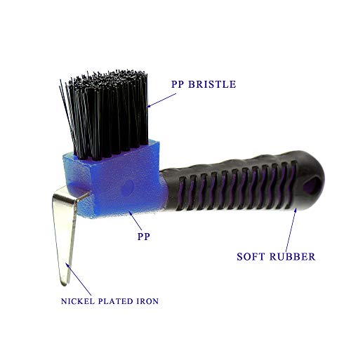 4Pcs Horse Hoof Pick Brushes, with Soft Touch Rubber Handle