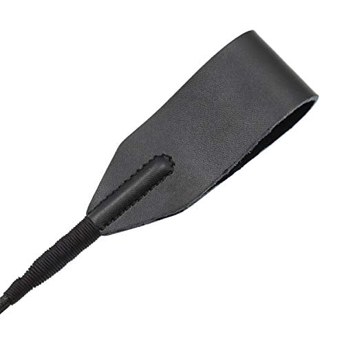 18" Real Riding Crop Whip Genuine Leather Top for Equestrian Sports Black