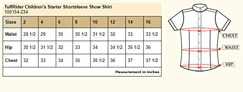 TuffRider Girl's Starter Short Sleeve Show Shirt, White, 14