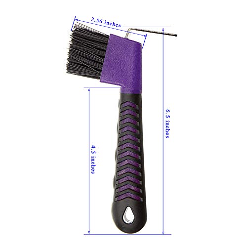 4Pcs Horse Hoof Pick Brushes, with Soft Touch Rubber Handle