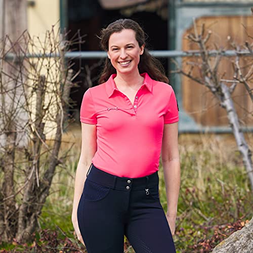 HORZE Denise Women's Functional Equestrian Polo T-Shirt - Pink - 10
