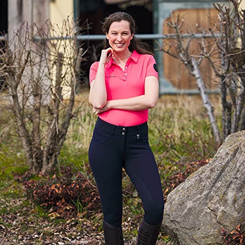 HORZE Denise Women's Functional Equestrian Polo T-Shirt - Pink - 10