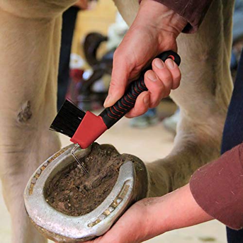 4Pcs Horse Hoof Pick Brushes, with Soft Touch Rubber Handle