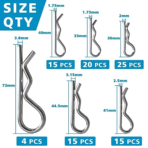 202PCS Hitch Pins Clip Pins, Linch and PTO Pins for Trailers Tractors Trucks Towing Mowing, Farm Equipment, Snow Plows, Lawnmowers Garage, Heavy Duty Trailers Accessories Tractor Attachments