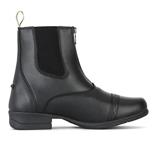 Shires Moretta Clio Paddock Boots (Big Kid 4) – Faux Leather Black Horse Riding Boots for Kids – Zip Paddock Equestrian Boots w/Impact Support System