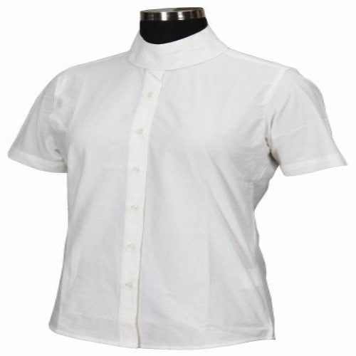 TuffRider Girl's Starter Short Sleeve Show Shirt, White, 14