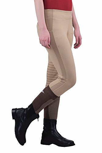 TuffRider Kid's Ventilated Schooling Tights, Safari/Safari