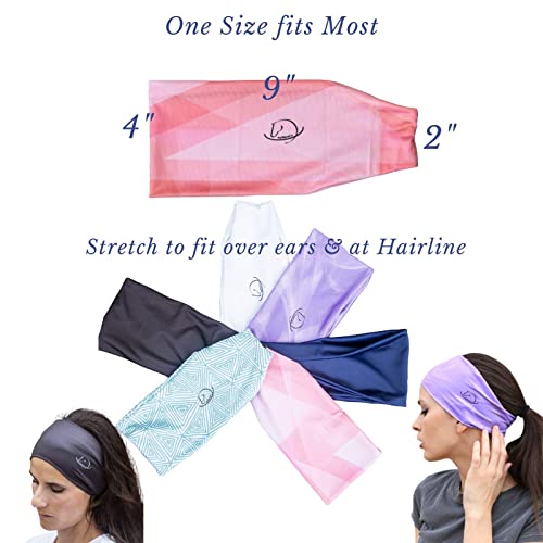 Equestrian Headbands for Women, Under Riding Helmet Bands, Sportswear Wide Hair Wrap Suitable for Use with Bike Helmets, Yoga & Hiking (3 Pack)