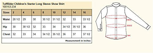 TuffRider Girl's Starter Long Sleeve Show Shirt, White, 14