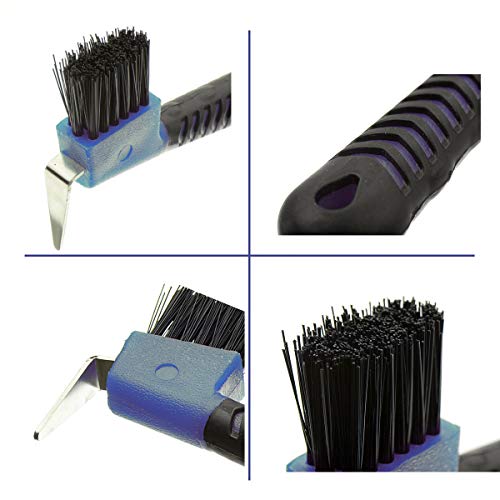 4Pcs Horse Hoof Pick Brushes, with Soft Touch Rubber Handle