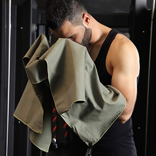 Rainleaf Microfiber Towel,Army Green,24 X 48 Inches
