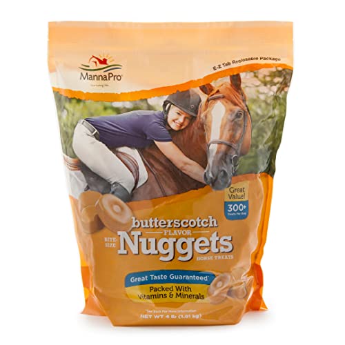 Manna Pro Bite-Size Nuggets for Horses – Horse Training Treats – Butterscotch Flavored Treats for Horses – 4 pounds