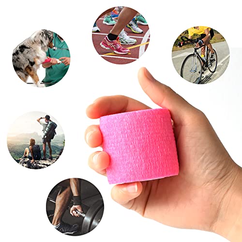 Gondiane 9 Pack 2" x 5 Yards Self Adhesive Bandage Wrap Self Stick Wrap for Ankle, Wrist, Finger, Sports, Breathable Cohesive Vet Tape for Pets (Multi Colors)