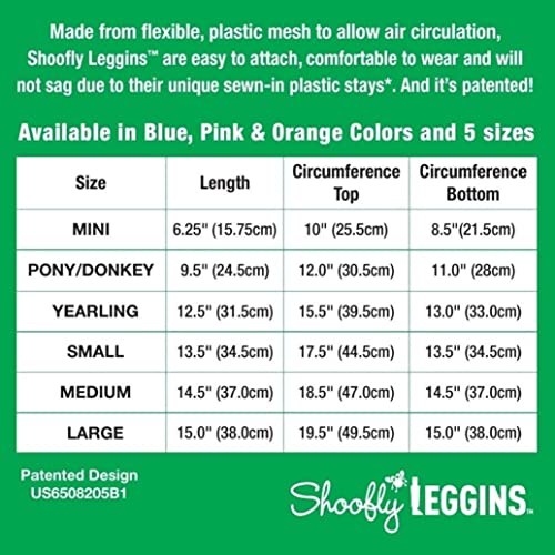 SHOOFLY Horse Leggins, Patented Loose Fitting Fly Boots, Breathable Plastic Mesh (Blue/Medium)